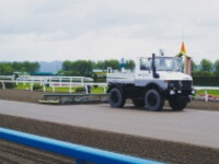 Harrowing the dirt course